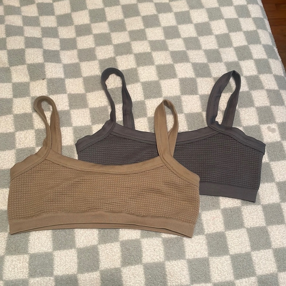 Urban outfitters waffle knit bralettes